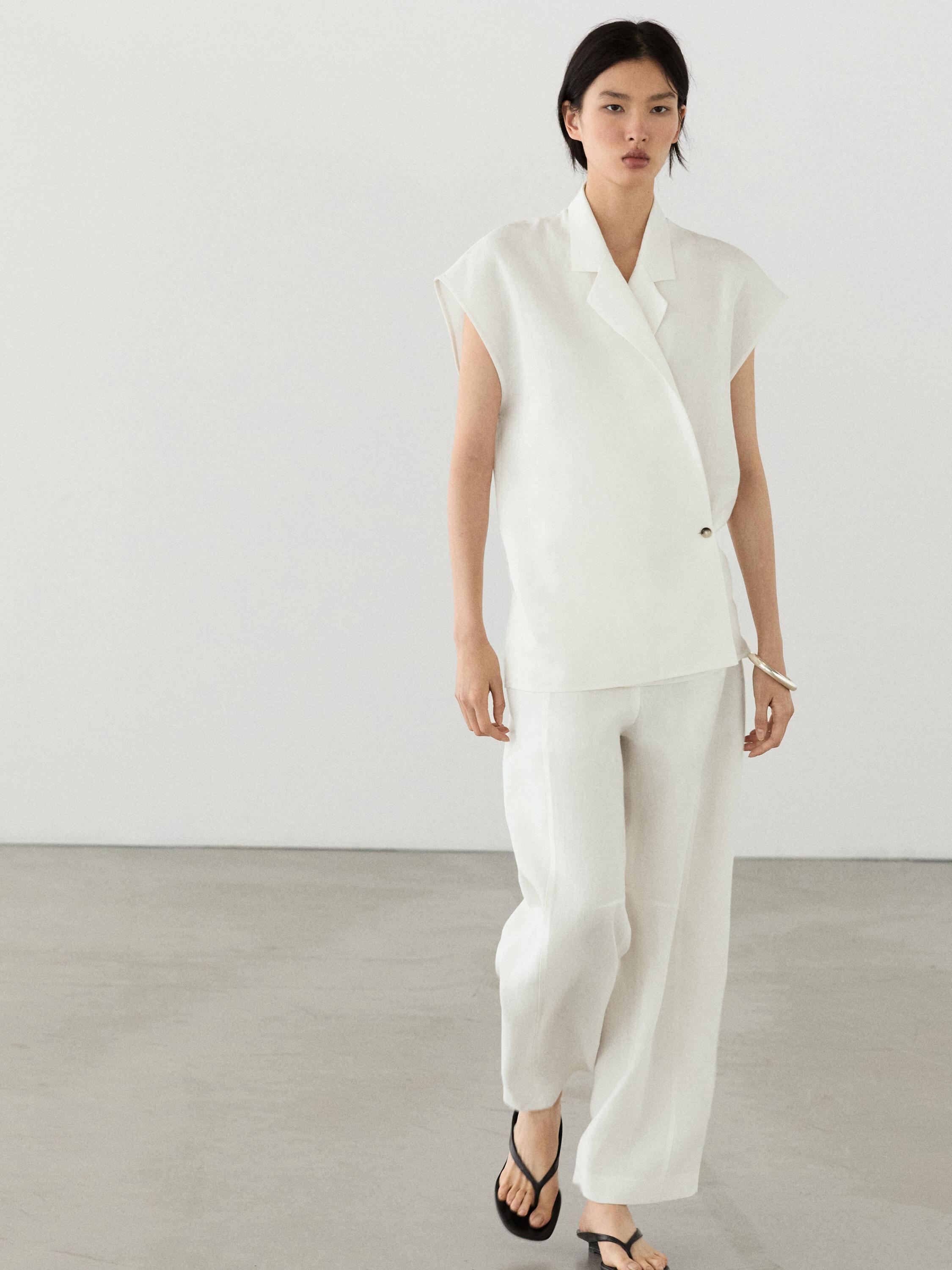 Gilet boutonnage lin